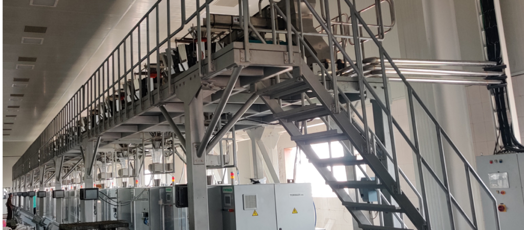 steel framework for packaging systems